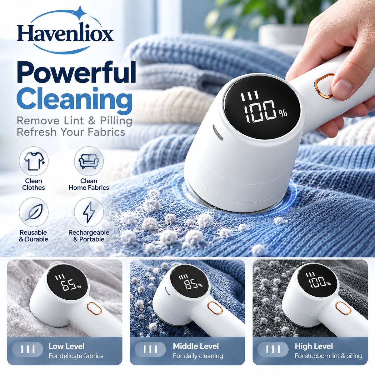 Havenliox® PowerClean Fabric Lint Cleaner