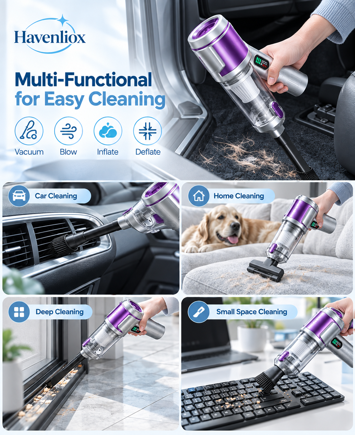 Havenliox® AeroClean Cordless Handheld Vacuum