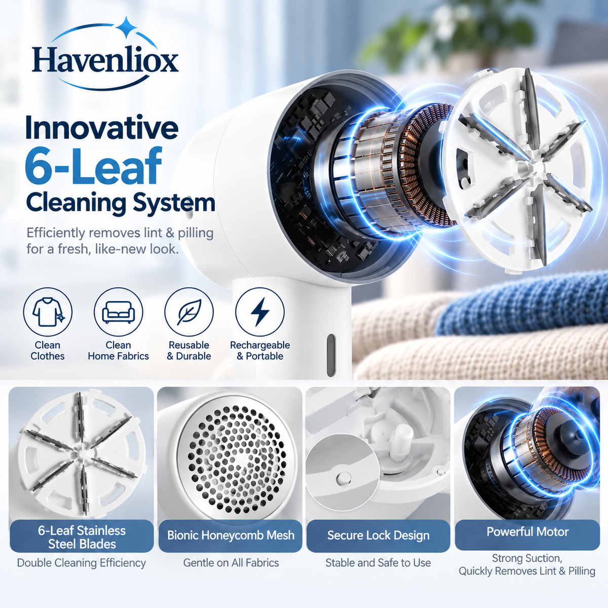 Havenliox® PowerClean Fabric Lint Cleaner