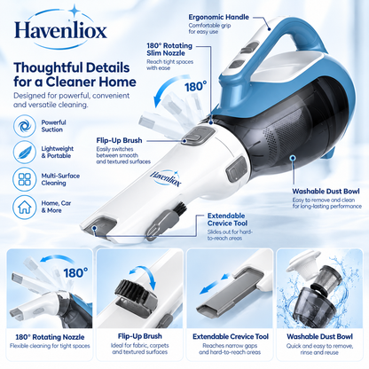 Havenliox® FlexReach Cordless Handheld Vacuum