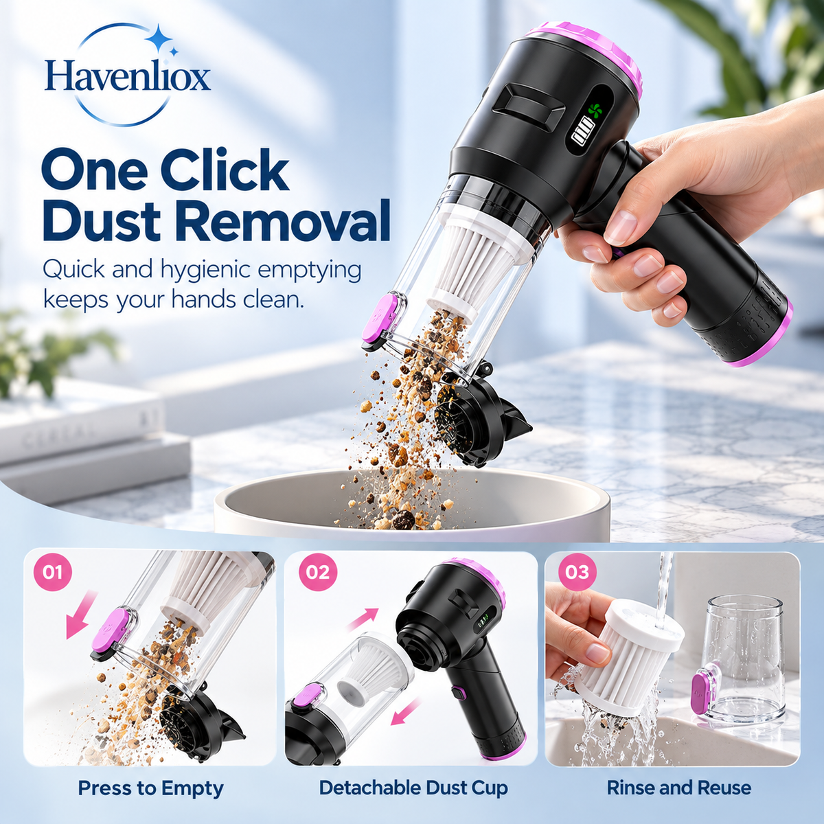 Havenliox® Foldable Mini Cordless Vacuum Cleaner
