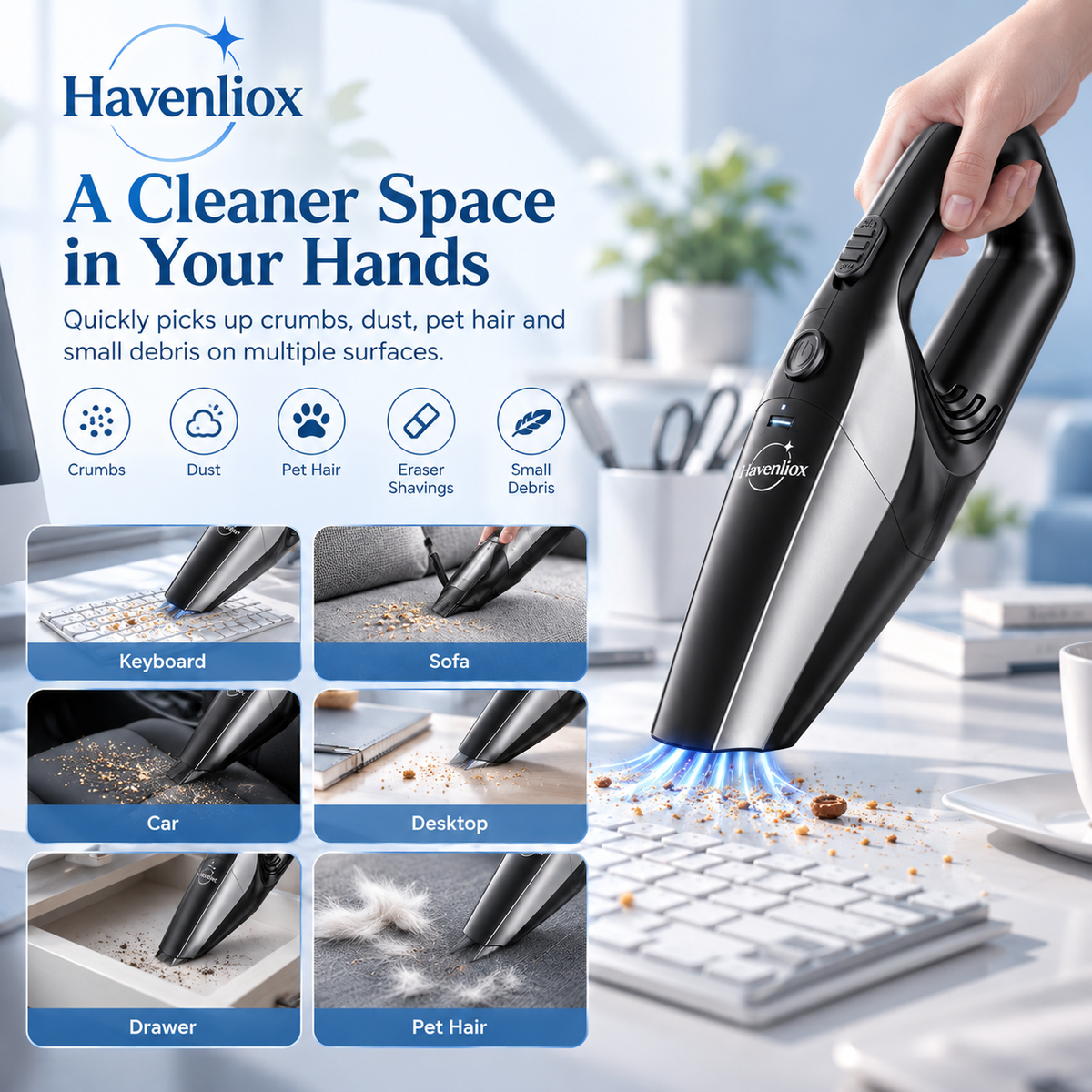 Havenliox® VacGo Cordless Handheld Vacuum